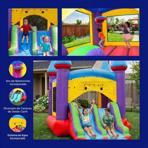 Vista 5 de HeroKiddo - Gorila inflable comercial de 14 x 18 pulgadas, tobogán de doble carril