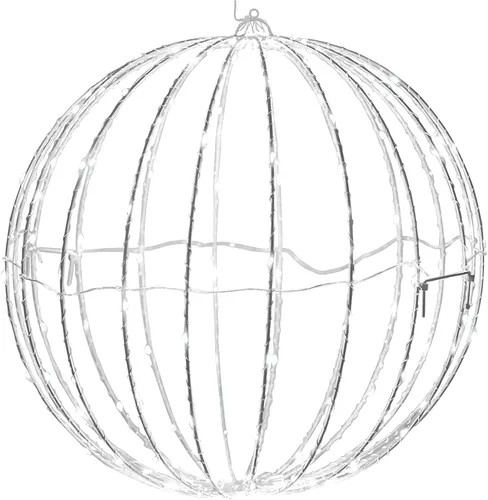 Vista 8 de Alpine Corporation Adorno colgante de metal plegable para interiores y exteriores de 16 pulgadas de alto, con luces LED blancas cálidas, decoración