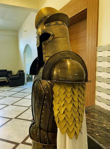 Vista 6 de 15th Century Battle LARP Warrior Kingsguard Traje de armadura de medio cuerpo, medio traje de caballero, maravilloso regalo para amantes de la Edad