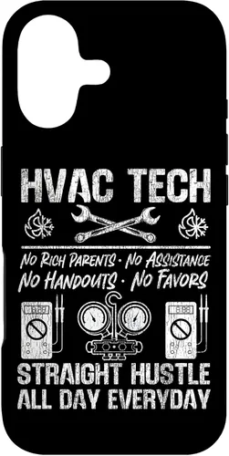Vista 32 de HVAC Technician Tech Vintage HVAC Tech No Rich Parents No Case for iPhone 16