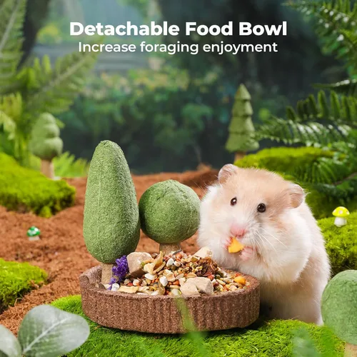Vista 6 de mini&moe Juguetes masticables de hámster para dientes – 5 juguetes masticables de conejillo de indias desmontables naturales comestibles