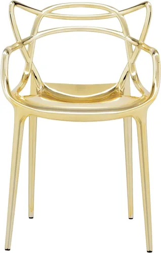 Vista 4 de Kartell Silla Masters de Philippe Starck con Eugeni Quitllet, paquete de 2, dorado metálico Metálico Dorado