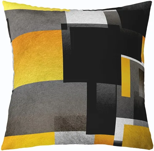 Vista 31 de Paquete de 4 fundas de almohada para exteriores, color rojo burdeos, juego de fundas de cojín geométricas cuadradas de color marrón y gris