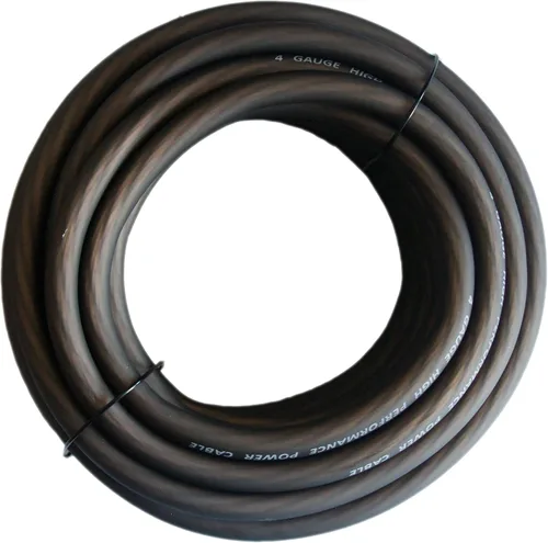 Vista 2 de Cable de alimentación RD True calibre 4 AWG CCA de 25 pies naranja y cable de batería de tacto suave de tierra negra de 25 pies, sistema estéreo