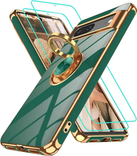 Vista 52 de Funda para Motorola Moto G 5G 2024: Funda Moto G Play 5G 2024 con 2 piezas de protectores de pantalla, soporte de anillo de rotación de 360°
