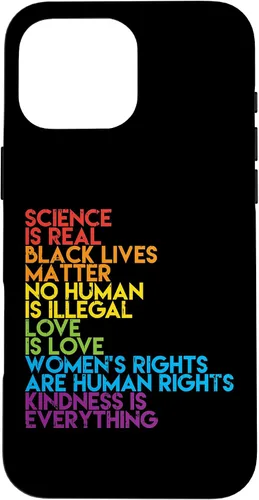 Vista 19 de Science is Real Black Lives Matter Rainbow LGBT Pride Gift Case for iPhone 17