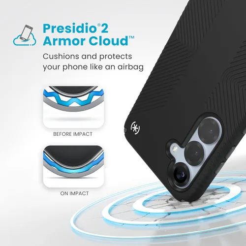 Vista 5 de Speck Funda para Samsung Galaxy S25 Plus, protección contra caídas de 13 pies, agarre antideslizante, funda para Samsung S25 Plus, bisel elevado