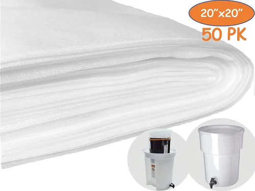 Vista 6 de Paquete de 50 filtros comerciales de café frío de 20 x 20 pulgadas para cafeteras y sistemas de café en frío modelo comercial de 5 galones