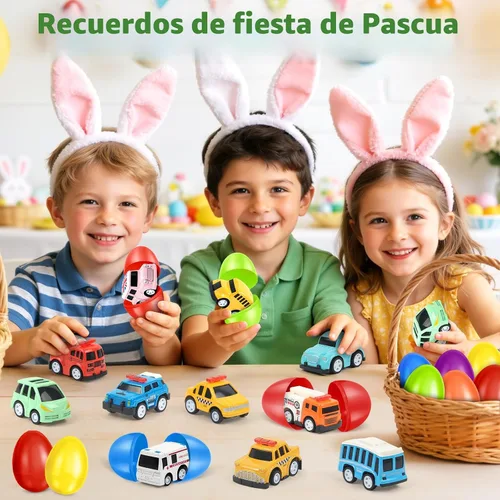 Vista 5 de OCHIDO Paquete de 12 huevos de Pascua rellenos de autos fundidos a presión