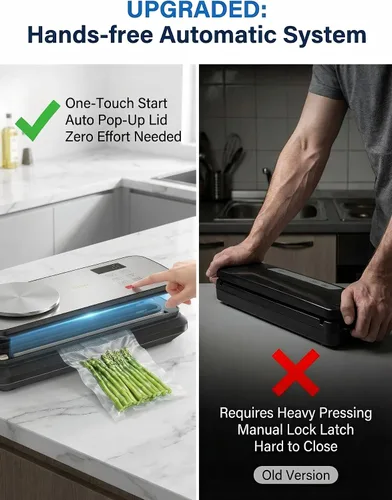 Vista 6 de Sellador al vacío para alimentos, potente máquina selladora al vacío de 90 kPA con báscula digital de cocina, sellador al vacío de alimentos 12 en 1