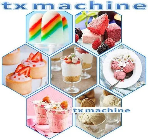 Vista 2 de TXMACHINE® Máquina de helado suave, máquinas comerciales de helados, 3 sabores diferentes, máquina de helado vertical con panel de limpieza