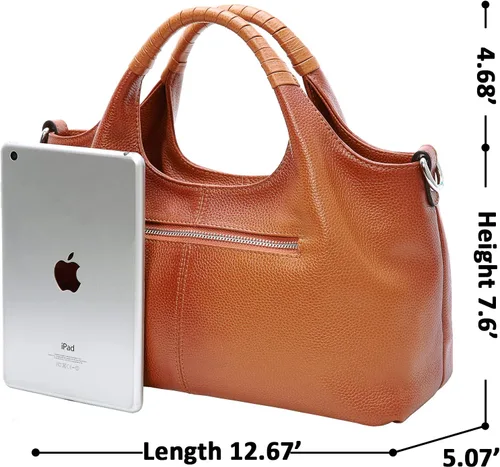 Vista 3 de Iswee Bolsos de hombro de cuero genuino, bolsos y bolsos para mujer, bolso de mano de diseñador cruzado de tamaño mediano
