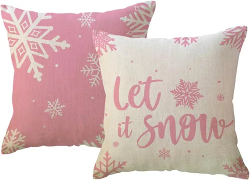 Vista 12 de ULOVE LOVE YOURSELF Juego de 2 fundas de cojín decorativas para invierno, decoraciones navideñas de estilo campestre, cojines decorativos de copo