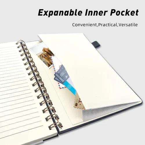 Vista 5 de LEAGIM Cuaderno rayado en espiral para mujeres y hombres, cuaderno de tapa dura con rayas universitarias para trabajo y toma de notas, diarios