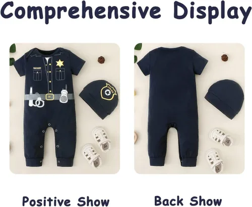 Vista 3 de Singcoco Disfraz de Halloween para niño recién nacido, traje de uniforme de bebé, ropa de mameluco