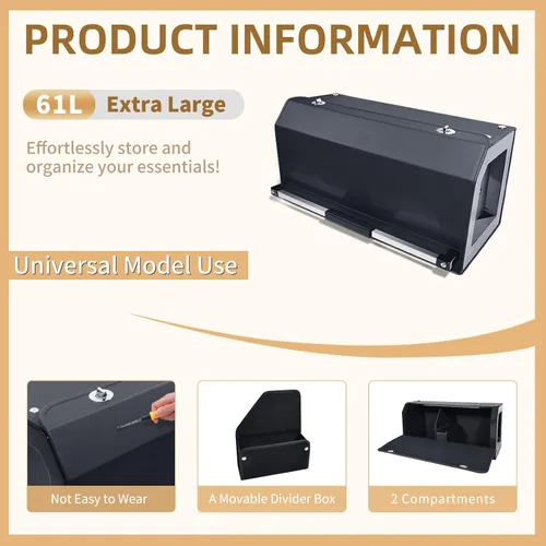 Vista 3 de Organizador de maletero de automóvil, organizador de almacenamiento resistente con tapa y asa de empuje, organizador plegable de cuero para SUV