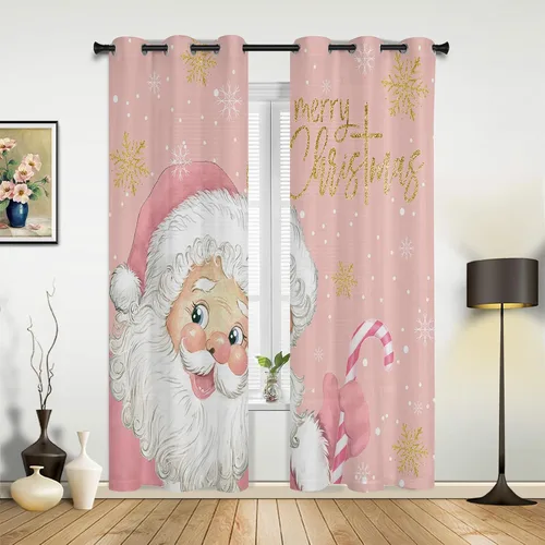 Vista 14 de Libaoge Cortinas de Navidad para cocina, dormitorio, juego de 2 paneles, diseño de muñeco de nieve de Navidad, cortinas de invierno con copos
