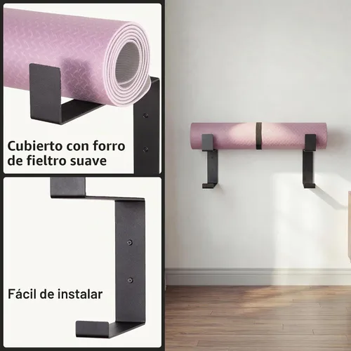 Vista 8 de Alfombrilla de yoga de acero de 2 niveles para montaje en pared