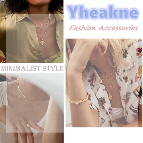 Vista 5 de Yheakne - Collar gótico largo de gamuza negra para mujer y niña