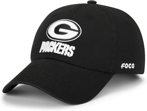Vista 23 de FOCO NFL Gorras y Gorras Casuales para Hombres con Logotipo de Equipo de la NFL, Negro y Blanco