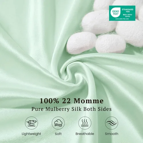 Vista 2 de THXSILK Funda de almohada de seda de morera 100% pura para cabello y piel, 22 momme, 1 paquete de fundas de almohada de seda con cierre
