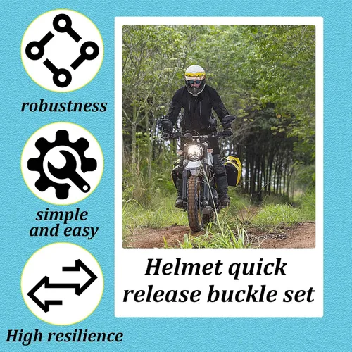 Vista 6 de Kit de reemplazo de hebilla de liberación rápida para casco de motocicleta, clips de correa de barbilla de acero inoxidable para cascos de mitad