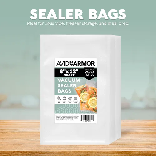 Vista 9 de Avid Armor Bolsas selladoras al vacío de 200 cuartos de galón de 8 x 12 pulgadas para guardar alimentos, grado comercial, sin BPA, resistentes