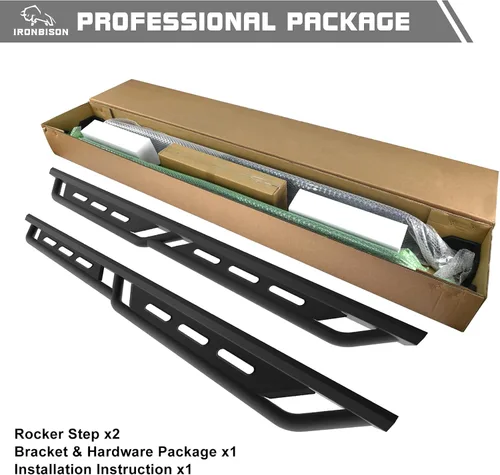 Vista 8 de Estribos compatibles con Silverado/Sierra 1500 Crew Cab 2019-2026 Silverado/Sierra 2500/3500 Crew Cab 2020-2026 Crew Cab Heavy Duty Barras Nerf