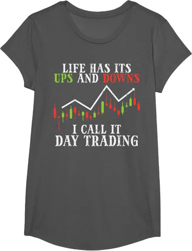 Vista 29 de Life Ups And Downs Day Trading Crypto Stock Market Trader T-Shirt, Negro