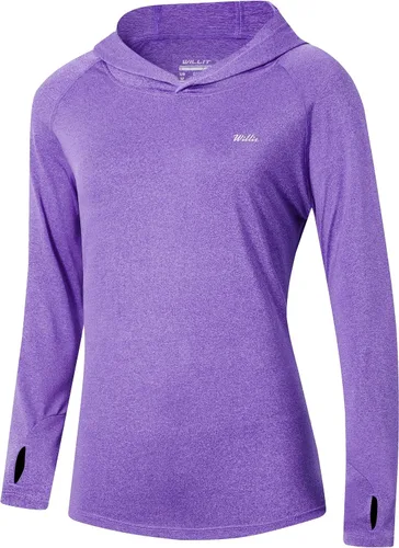 Vista 10 de Willit - Sudadera con capucha y protección solar FPU 50+ para mujer, camiseta de manga larga con FPS, ligera, para exteriores, senderismo, pesca