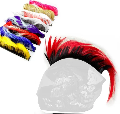 Vista 9 de Mohawk Peluca para decoración de casco, diseño de halcón reutilizable (casco no incluido)