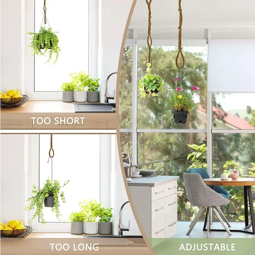 Vista 5 de Extensores conectables para colgar plantas, extensor de cuerda duradera para macetas, baños de pájaros, adornos decorativos, extensor de gancho