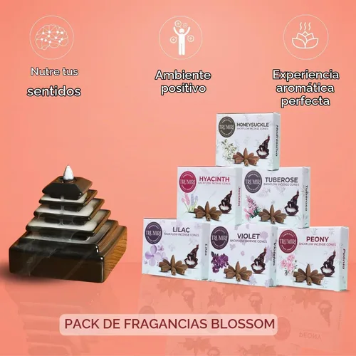 Vista 5 de Blossom - Conos de incienso de reflujo para cascada - Conos de incienso perfumados - Peonía, lila, jacinto, tuberosa, madreselva, violeta