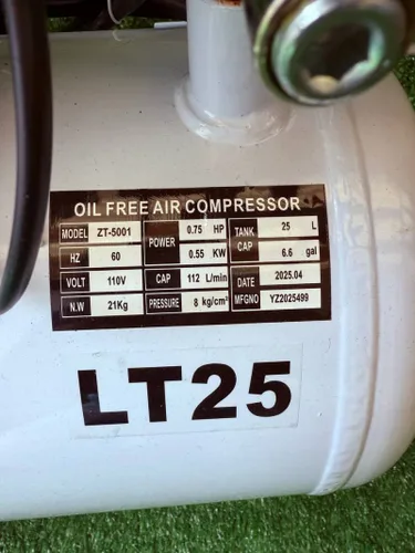 Vista 2 de 🧰 Compresor de Aire Libre de Aceite LT25 ZT-5001