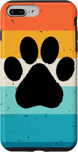 Vista 12 de iPhone 16 Gato Perro Paw Print en estilo retro Vintage Case