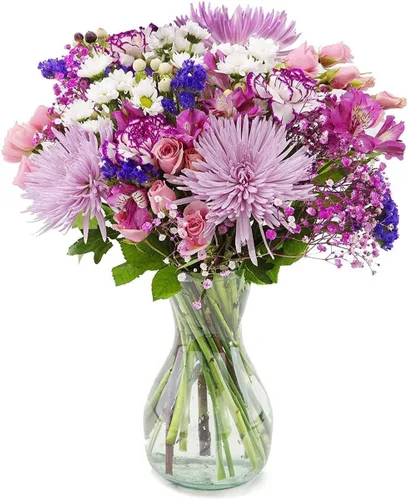 Vista 7 de Sweet Nothing - Arreglo blanco con jarrón de flores frescas reales para entrega, regalo de cumpleaños, felicitaciones, aniversario, agradecimiento