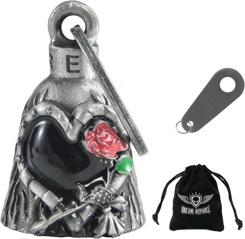 Vista 41 de Dream Apparel Campanas de motocicleta para motociclistas, accesorios de campanas pesadas y llavero para la suerte