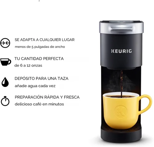 Vista 2 de Keurig K-Mini CoffeeFeer, Brewer Single Sirve K-Cup POD Coffee, de 6 a 12 oz. Tamaños de preparación, negro Single-Serve K-Cup Brewer, Brews 6-12