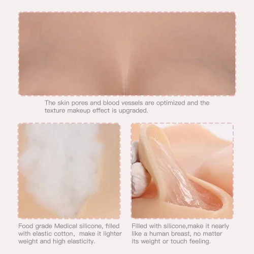 Vista 5 de Realistic Silicone Breastplate B-H CUP Breast Forms for Crossdressers Drag Queen Mastectomy Transgender 7G