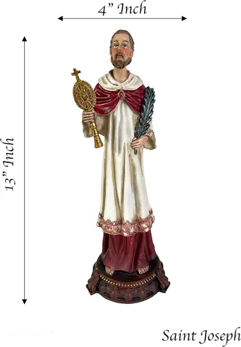 Vista 2 de Urbalabs Estatua de San José Santos Católicos Estatuas Religiosas Figuras religiosas 13 pulgadas Estatua del Sagrado Corazón de Jesús Crucificado