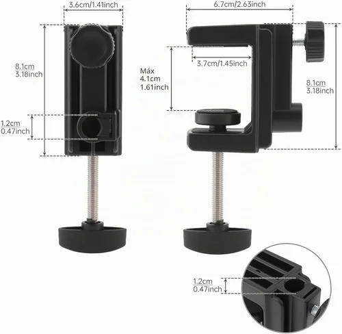 Vista 5 de Abrazadera de escritorio, soporte de plástico, soporte de base de abrazadera en C, abrazadera de montaje de mesa, soporte de montaje de luz clip