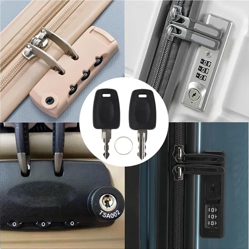Vista 4 de TSA Key 002 007 - Maleta universal con llave de bloqueo con 2 anillos para combinaciones de contraseñas olvidadas de cerraduras de equipaje
