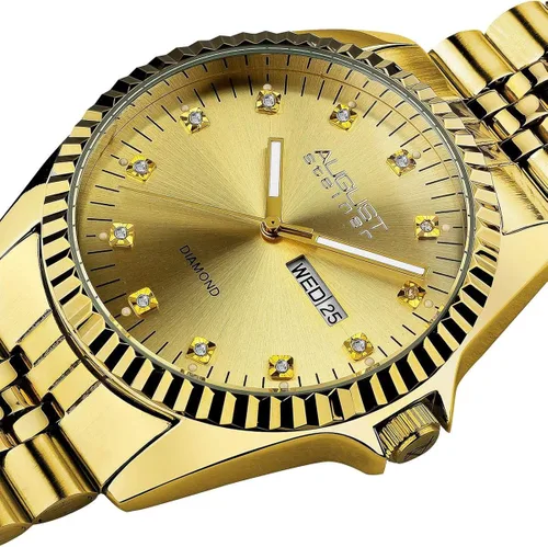 Vista 2 de August Steiner AS8201YG Reloj con dial dorado y pulsera de orocolor dorada
