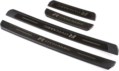 Vista 6 de ABS 4 unids umbral de la puerta trasera Scuff Plate Guards Trim para Land Rover Discovery Sport 2019 2020 (negro)
