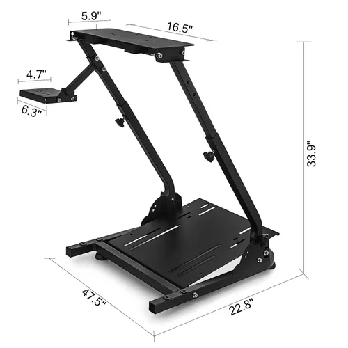 Vista 3 de Mrolife G920 Racing Wheel Stand Height Adjustable Racing Stand for Gaming,Driving Simulator Cockpit Compatible with Logitech G25, G27, G29, G920