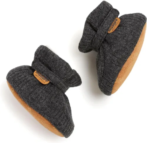 Vista 131 de Botines de forro polar para bebés, niños y niñas, pantuflas antideslizantes con agarre suave, zapatos de calcetín para recién nacidos, cuna