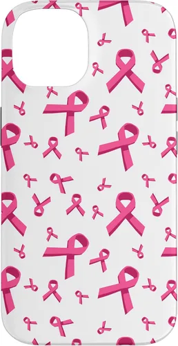 Vista 4 de Funda de soporte para iPhone 17 de mujeres de concientización sobre el cáncer de mama con patrón de cinta rosa