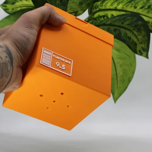 Vista 2 de Maceta de Caja de Zapatillas Deportivas Impresa en 3D - Decoración de Caja de Zapatillas Deportivas Naranja - Maceta para Plantas