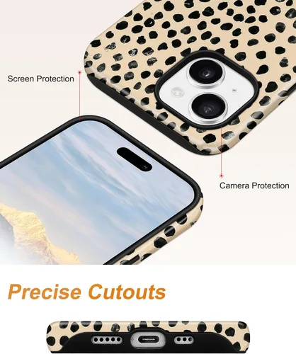 Vista 132 de Jusy Funda compatible con MagSafe con estampado de caparazón de tortuga marrón para iPhone 7/8/SE, cubierta protectora de TPU suave magnética