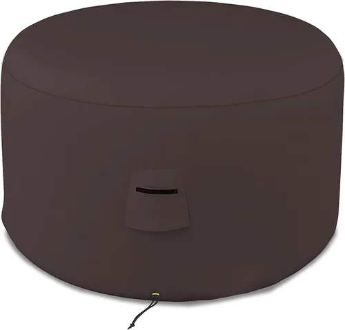 Vista 9 de Covers & all Funda otomana redonda, PVC de 12 onzas, impermeable, resistente a los rayos UV y a la intemperie, protector de muebles de jardín